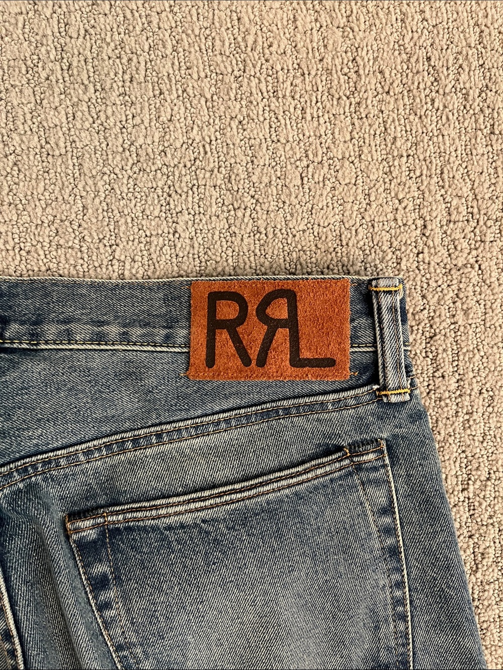 Ralph Lauren Double RL Slim Selvedge Denim Jeans - Light Blue